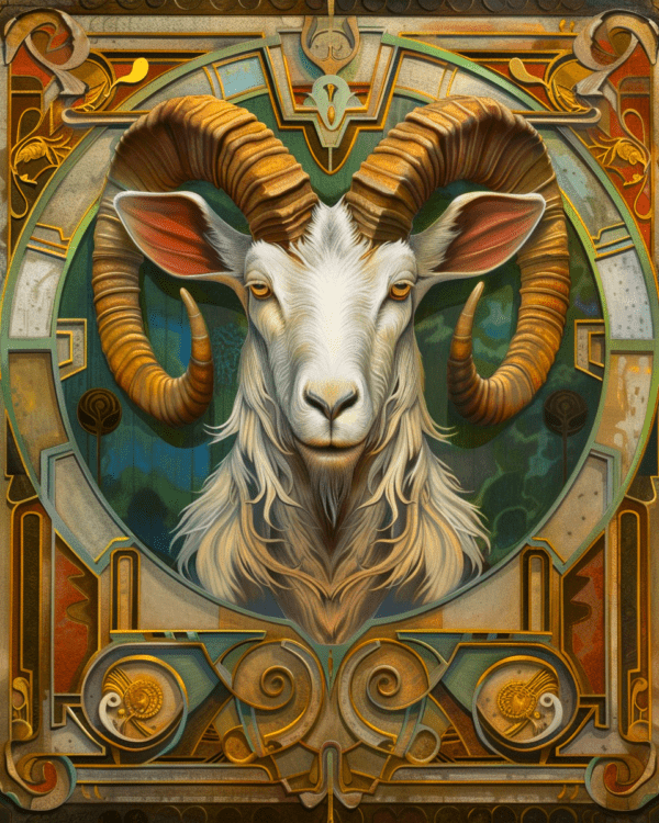 Deco Goat Art Print