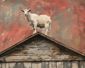 Goat on the Roof Art Print