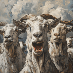 Three Crazy Old Goats Art Print