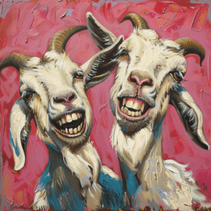 A Couple of Goofy Goats Art Print