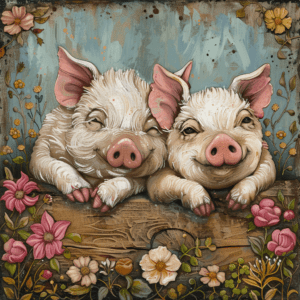 Pair 'O Piglets Art Print