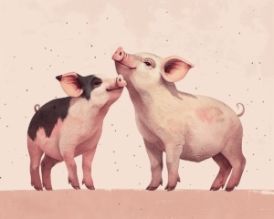 Pig Friends Art Print