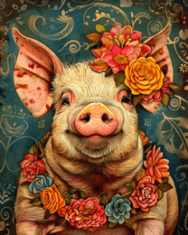 Vintage Mrs. Pig Art Print