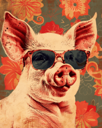 Super Cool Pig with Sunglasses Art Print