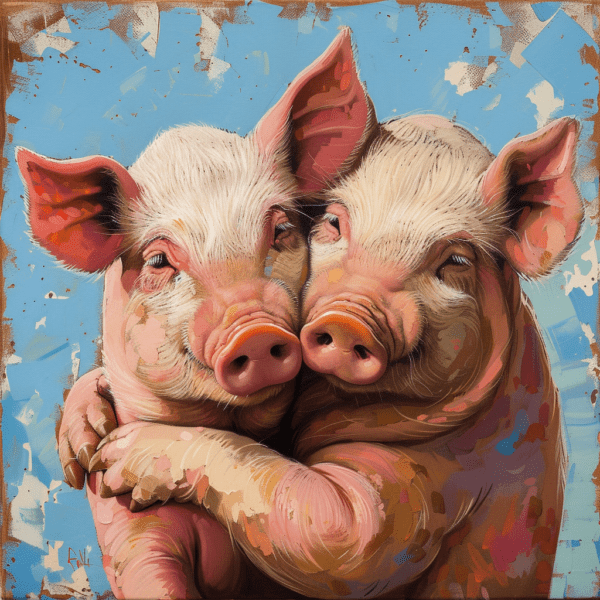 Slow Dancing Pigs Art Print