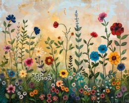 Mid-Century Modern Wildflower Art Print