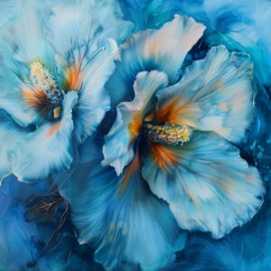 Aqua Marine Floral Art Print