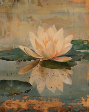 Vintage Water Lily Art Print