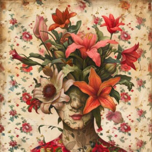 Victorian Flower Head Art Print