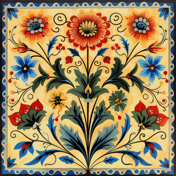 Dutch Folk Art Tile Art Print