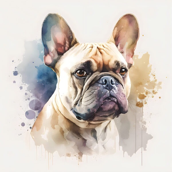 Watercolor French Bulldog Art Print