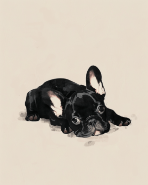 Minimalist French Bulldog Puppy Art Print