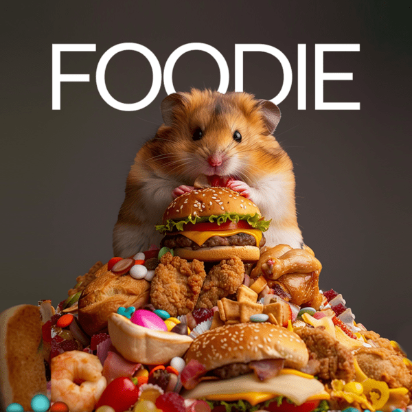 Funny Foodie Hamster 8x10 Art Print