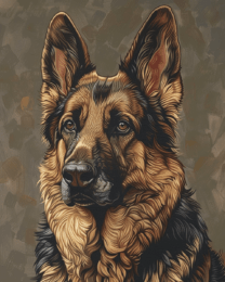 Stylistic German Shepherd Art Print