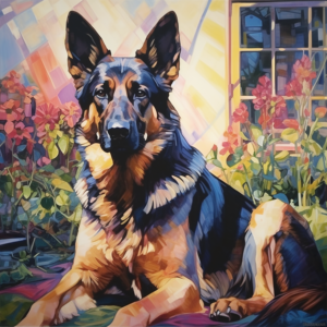 Impressionist German Shepherd Art Print