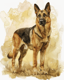 Watercolor German Shepherd Art Print