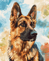 Alert German Shepherd Art Print