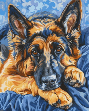 Blue German Shepherd Art Print