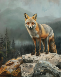 Gray Fox - Mowbi's Wildlife Art Print Collection