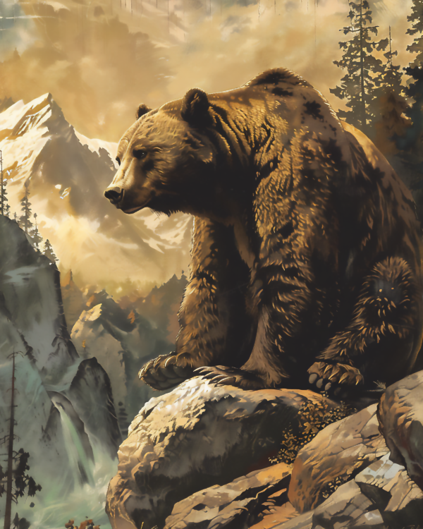 Grizzly Bear - Mowbi's Wildlife Art Print Collection