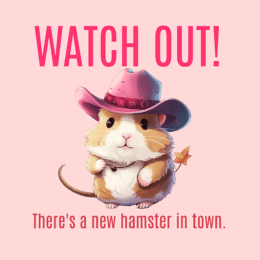 Hamster Cowgirl Pet 8x10 Art Print copy