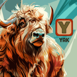 KIDS Y Yak alphabet art print