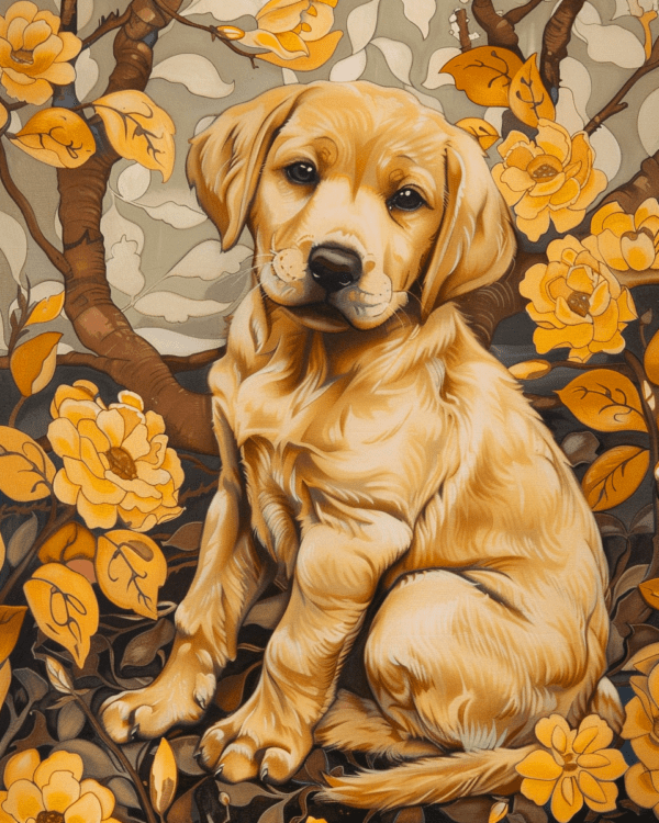 Nouveau Labrador Retriever Puppy Art Print