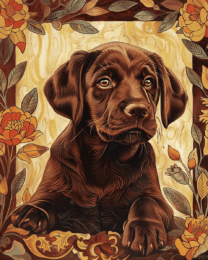 Nouveau Chocolate Labrador Retriever Puppy Art Print