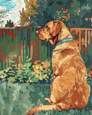 Impressionist Golden Labrador Retriever Art Print