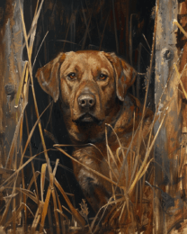 Watching from the Blind Labrador Retriever Art Print