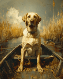 In the Boat Labrador Retriever Art Print