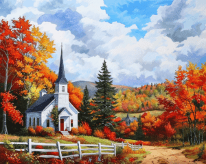 Captivating Church Landscape Art Print