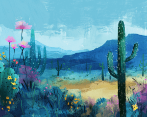 Desert Mirage Landscape Art Print