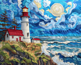 Impressionist Lighthouse Landscape Art Print