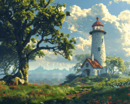 Captivating Lighthouse Landscape Art Print