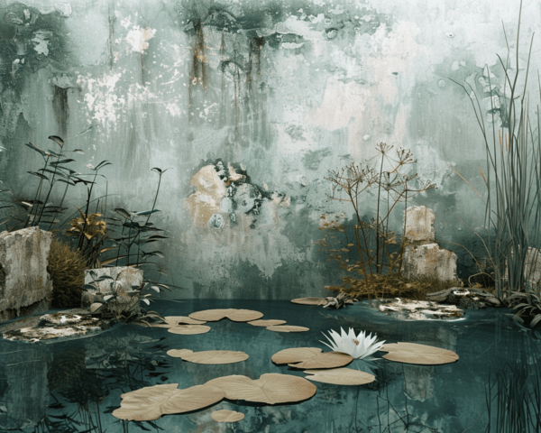 A Vintage Pond Landscape Art Print