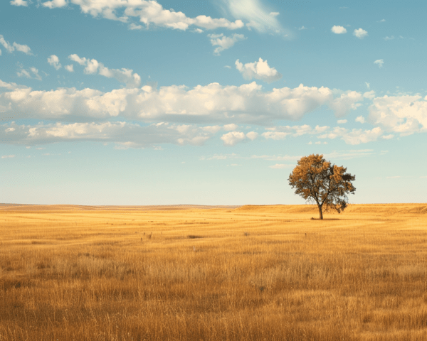 Lone Tree Prairie Landscape Art Print