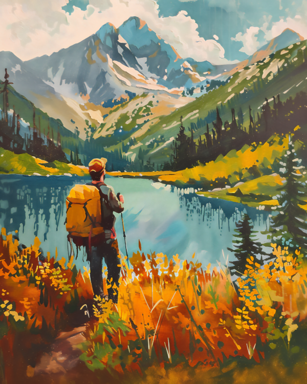 Lone Hiker - Mowbi's Wildlife Art Print Collection