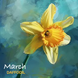 MARCH DAFFODIL flower art print