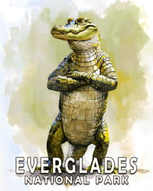 Comic Alligator Wall Art Print