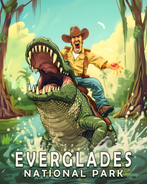 Gator Ridin' Guy Art Print