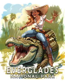 Gator Ridin' Gal Art Print