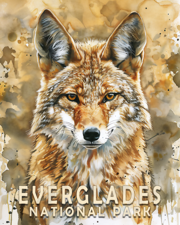 Coyote Art Print - Mowbi's Everglades National Park