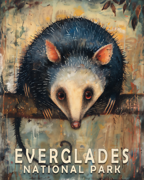 Opossum Art Print - Mowbi's Everglades National Park