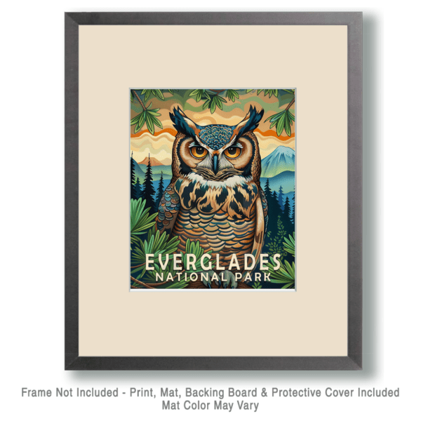 Great Horned Owl Art Print - Mowbi's Everglades National Park