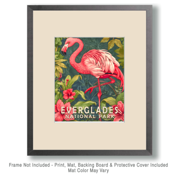 Nouveau Pink Flamingo Art Print -