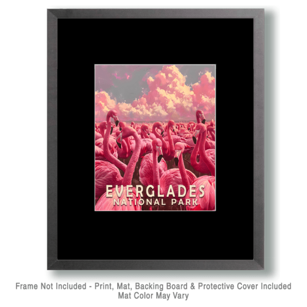 Flock of Pink Flamingos Art Print - Mowbi's Everglades