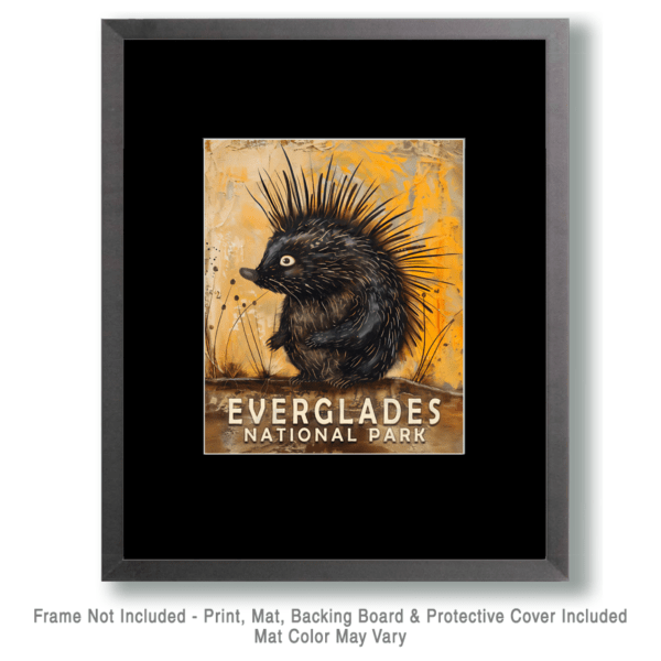 Folk Art Porcupine Art Print - Mowbi's Everglades