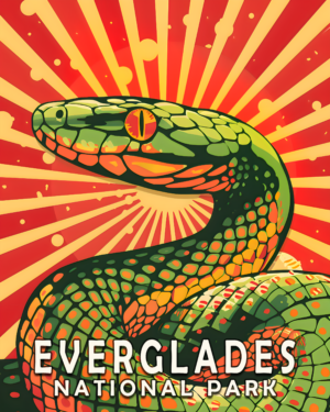 Rough Green Grass Snake Art Print - Mowbi's Everglades National Park