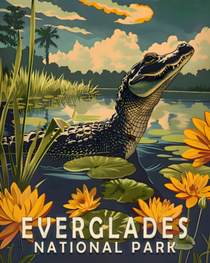 Vintage Everglades Poster Art Print - Mowbi's Everglades National Park